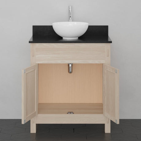 30" Narrow Mission Unfinished Red Oak Vanity for Vessel Sink - 34" Height