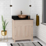 30" Narrow Mission Unfinished Red Oak Vanity for Vessel Sink - 34" Height