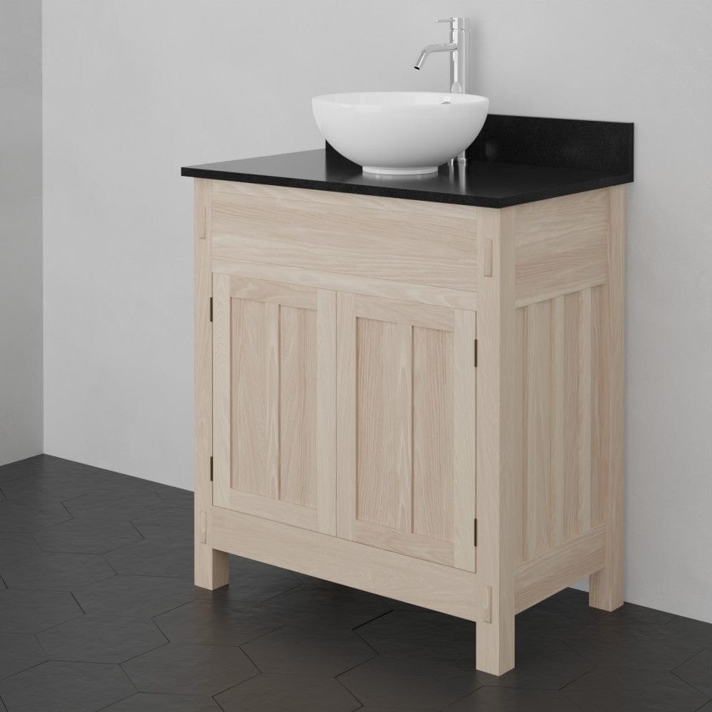 30" Narrow Mission Unfinished Red Oak Vanity for Vessel Sink - 34" Height