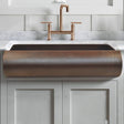 30" Narrow Santercas Hammered Copper Single-Bowl Farmhouse Sink with Arched Front