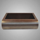 30" Narrow Santercas Hammered Copper Single-Bowl Farmhouse Sink with Arched Front