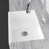 30" Parisi Handcrafted Fireclay Single-Bowl Framed Medallion Motif Farmhouse B-Grade Sink - White