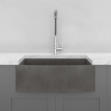 30" Schneller Cast Concrete Curved Apron Single-Bowl Farmhouse Sink - Dusk Grey