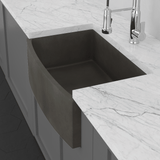 30" Schneller Cast Concrete Curved Apron Single-Bowl Farmhouse Sink - Dusk Grey