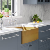 30" Schneller Cast Concrete Curved Apron Single-Bowl Farmhouse Sink - Vintage Brown