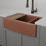30" Sloane Hammered Copper Workstation Farmhouse Sink