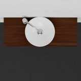 30" Thaxton Teak Wall-Mount Vessel Vanity with Double Towel Bars - Dark Antique