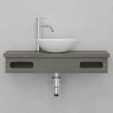 30" Thaxton Teak Wall-Mount Vessel Vanity with Double Towel Bars - Gray Wash