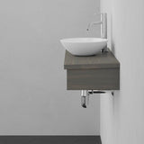 30" Thaxton Teak Wall-Mount Vessel Vanity with Double Towel Bars - Gray Wash