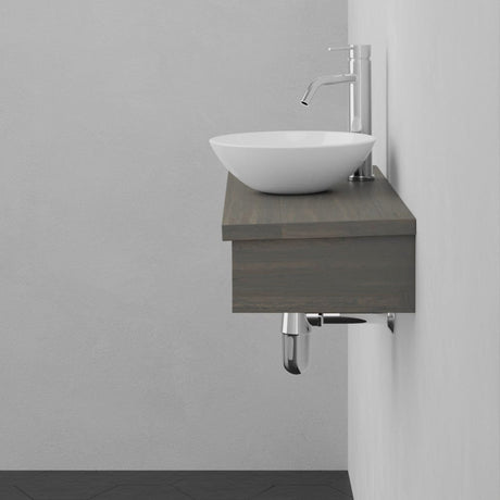 30" Thaxton Teak Wall-Mount Vessel Vanity with Double Towel Bars - Gray Wash