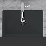 30" Uberto Handcrafted Fireclay Single-Bowl Fluted Apron Farmhouse Sink - Glossy Black