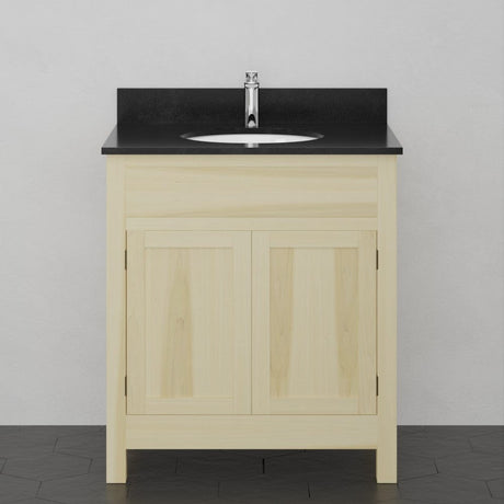 30" Unpainted Shaker Style Poplar Wood Vanity for Undermount Sink - 34" Height