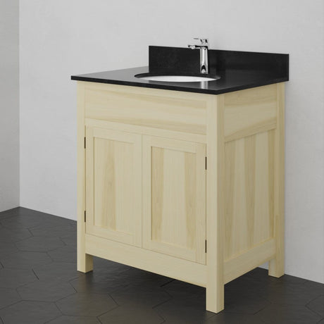 30" Unpainted Shaker Style Poplar Wood Vanity for Undermount Sink - 34" Height
