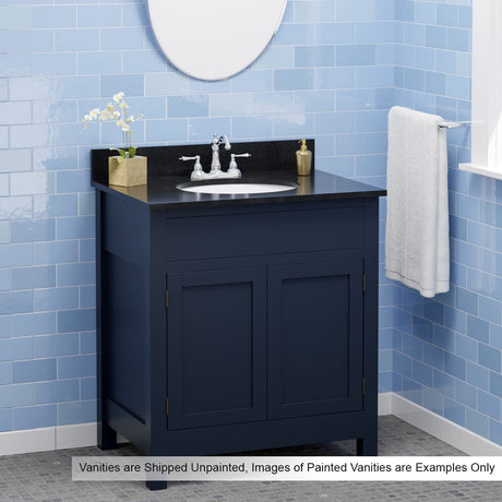 30" Unpainted Shaker Style Poplar Wood Vanity for Undermount Sink - 34" Height