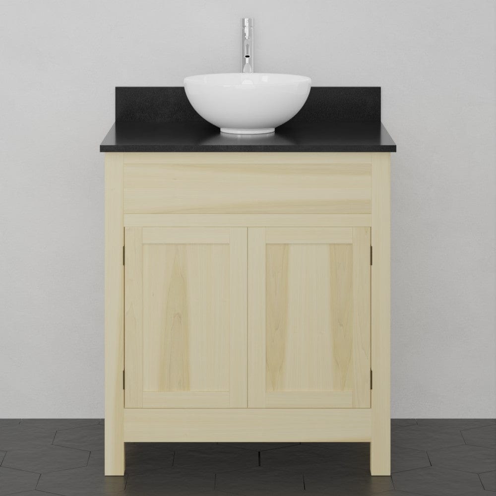 30" Unpainted Shaker Style Poplar Wood Vanity for Vessel Sink - 34" Height