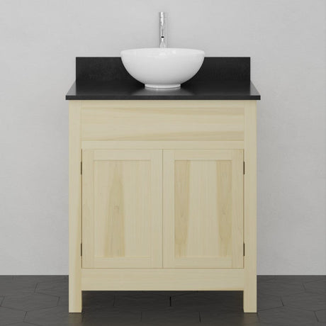 30" Unpainted Shaker Style Poplar Wood Vanity for Vessel Sink - 34" Height