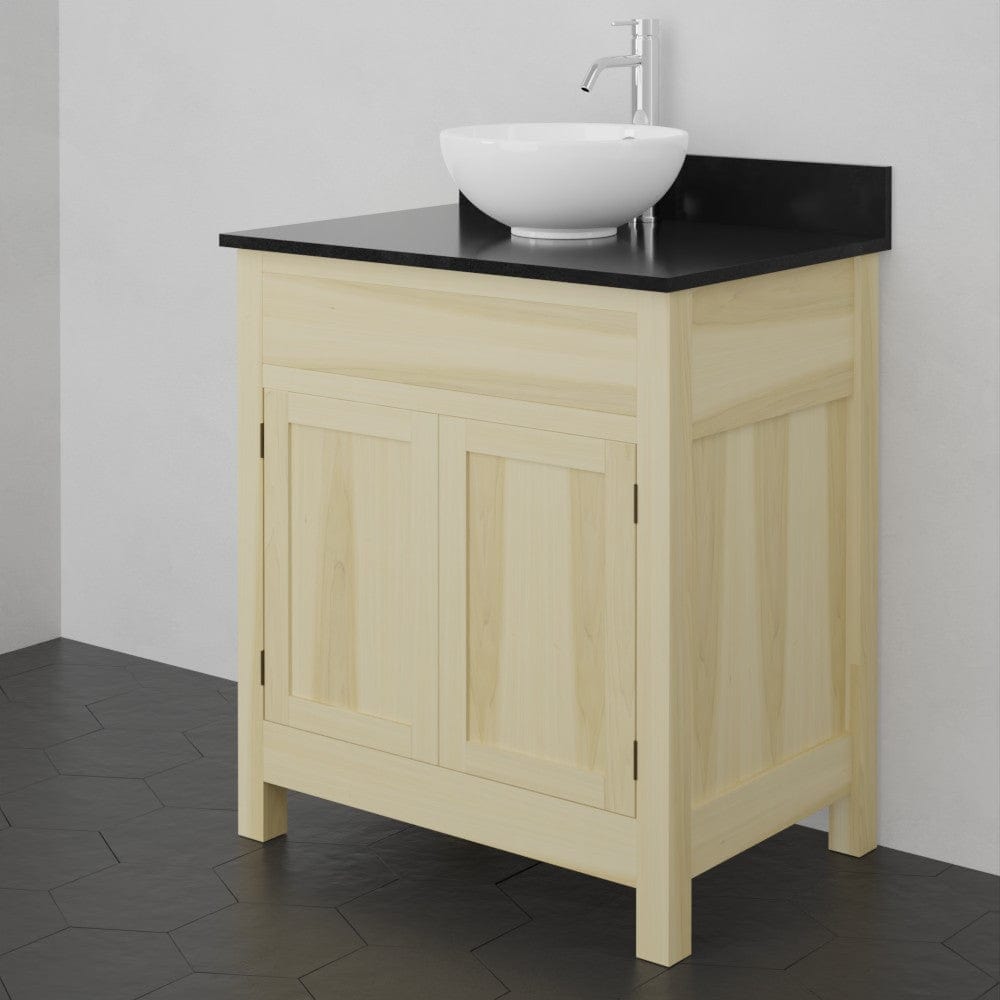 30" Unpainted Shaker Style Poplar Wood Vanity for Vessel Sink - 34" Height