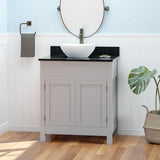 30" Unpainted Shaker Style Poplar Wood Vanity for Vessel Sink - 34" Height