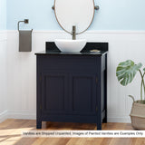 30" Unpainted Shaker Style Poplar Wood Vanity for Vessel Sink - 34" Height