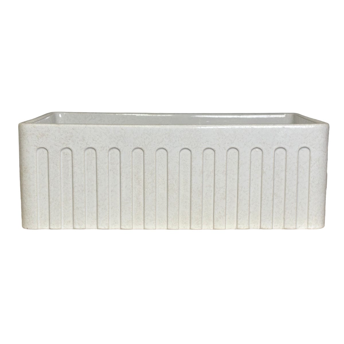 30" Vasava Handcrafted Fireclay Single-Bowl Fluted Apron Farmhouse Sink - Marbled