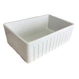 30" Vasava Handcrafted Fireclay Single-Bowl Fluted Apron Farmhouse Sink - Marbled