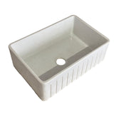 30" Vasava Handcrafted Fireclay Single-Bowl Smooth Apron Farmhouse Sink - Marbled