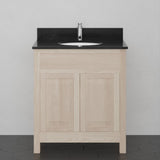 30" Vippis Unfinished Red Oak Raised Panel Vanity for Undermount Sink - 34" Height