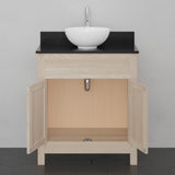 30" Vippis Unfinished Red Oak Raised Panel Vanity for Vessel  Sink - 34" Height