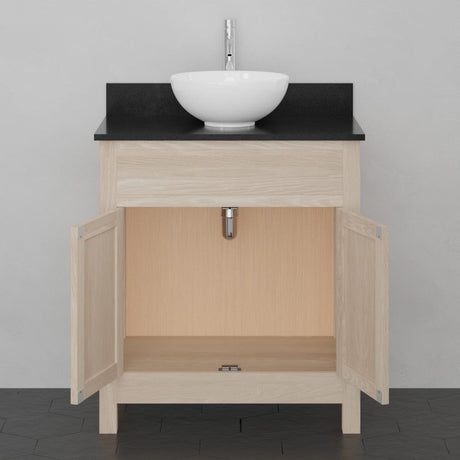 30" Vippis Unfinished Red Oak Raised Panel Vanity for Vessel  Sink - 34" Height