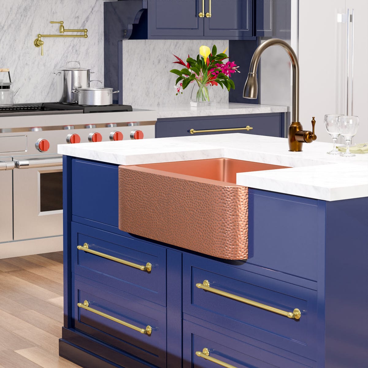 30" Wheaton Copper Hammered Apron Single-Bowl Farmhouse Sink