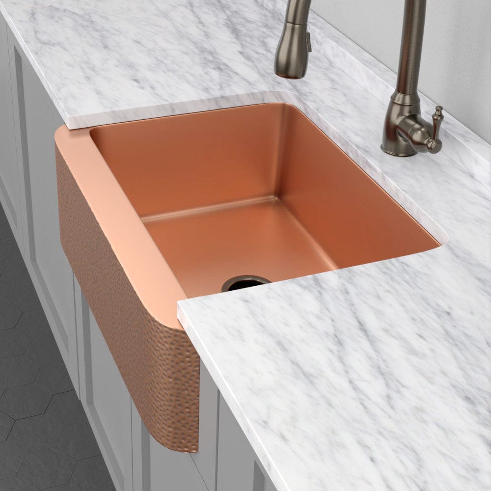 30" Wheaton Copper Hammered Apron Single-Bowl Farmhouse Sink