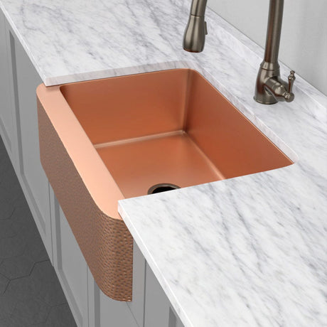 30" Wheaton Copper Hammered Apron Single-Bowl Farmhouse Sink