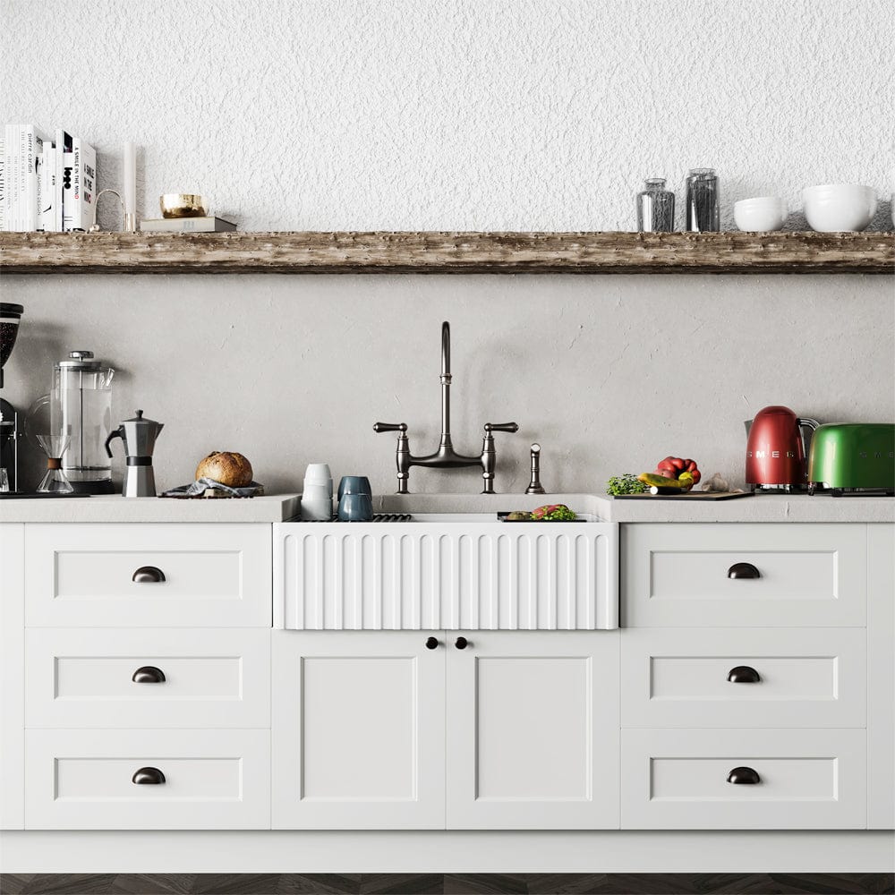 30" Zola Fireclay Farmhouse Workstation Sink