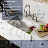 30" Zola Fireclay Farmhouse Workstation Sink