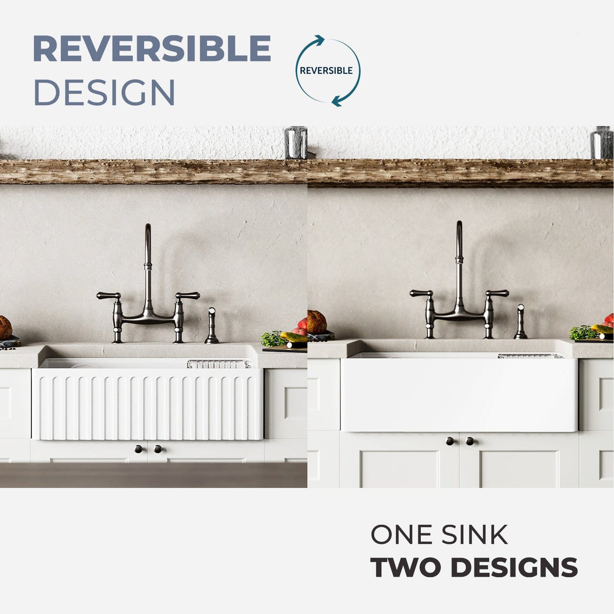 30" Zola Fireclay Farmhouse Workstation Sink