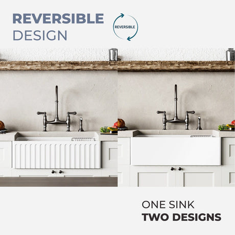 30" Zola Fireclay Farmhouse Workstation Sink