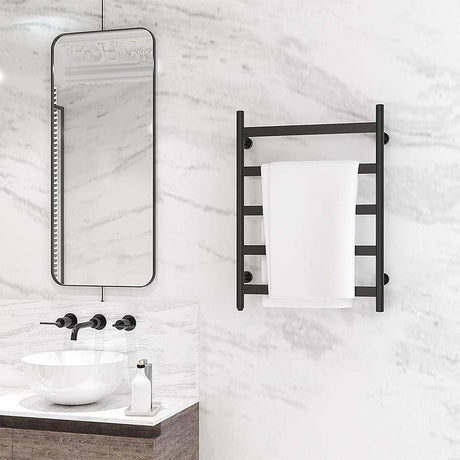 31" Tall 5 Flat Bar Wall-Mount Hard-Wiring/Plug in Towel Warmer