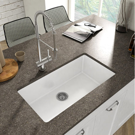 32" Fosco Fireclay Single-Bowl Undermount Sink