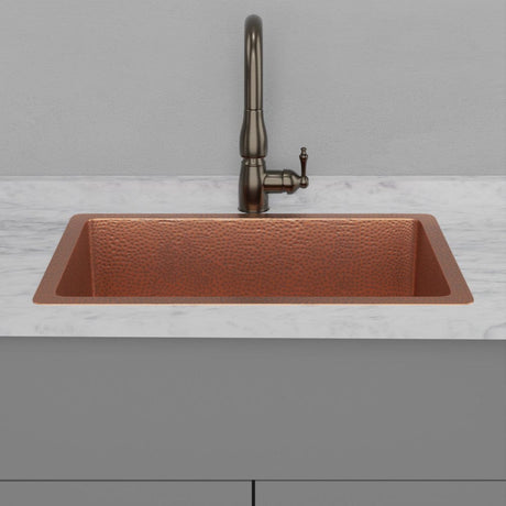 32" Quincy Hammered Copper Single-Bowl Prep Sink