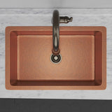 32" Quincy Hammered Copper Single-Bowl Prep Sink