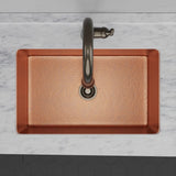 32" Quincy Hammered Copper Single-Bowl Prep Sink