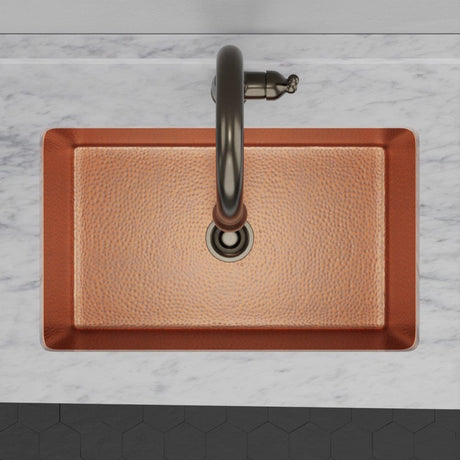 32" Quincy Hammered Copper Single-Bowl Prep Sink