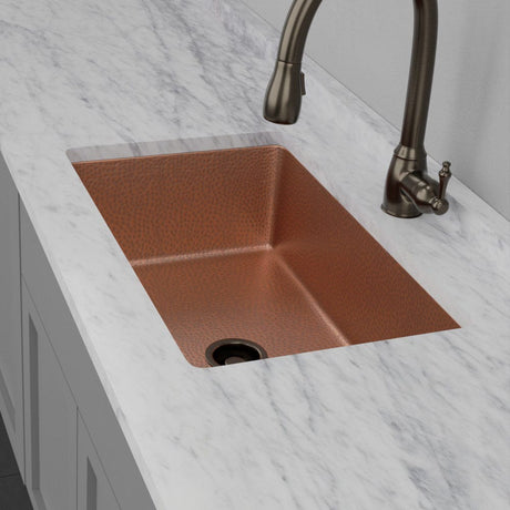 32" Quincy Hammered Copper Single-Bowl Prep Sink