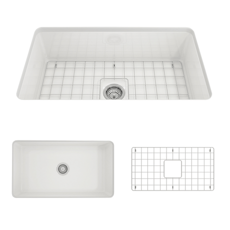 32" Tentara Fireclay Single-Bowl Undermount Sink