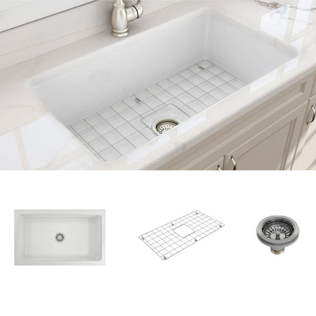 32" Tentara Fireclay Single-Bowl Undermount Sink