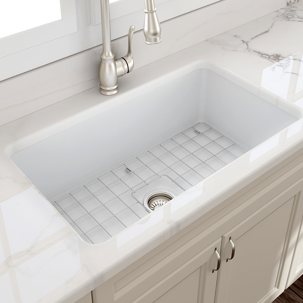 32" Tentara Fireclay Single-Bowl Undermount Sink