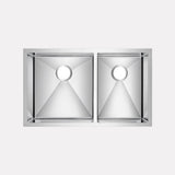 33" Adger Stainless Steel 60/40 Offset Double-Bowl Farmhouse Sink