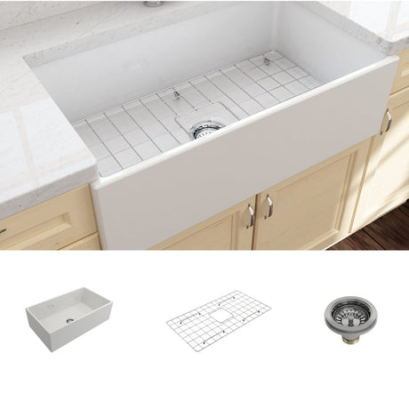 33" Anton Fireclay Single-Bowl Farmhouse Sink