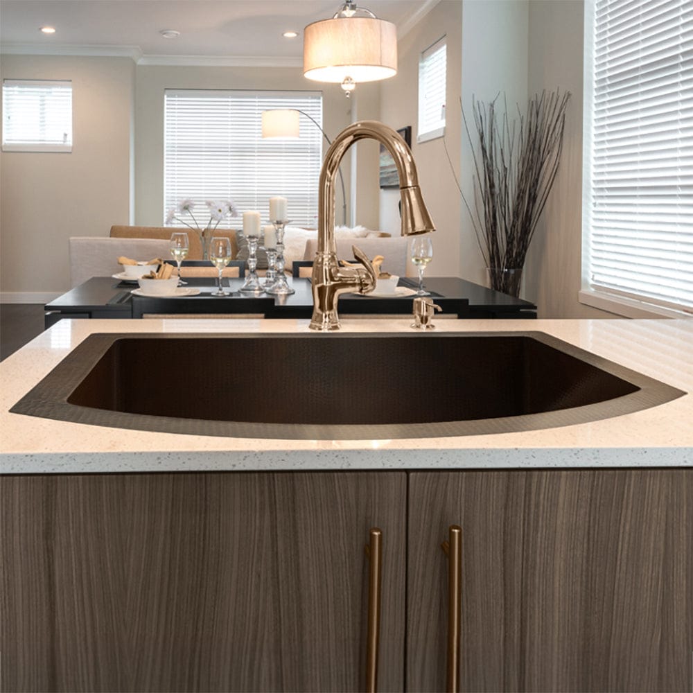 33" Apodaca Hammered Copper Single-Bowl Drop-In Kitchen Sink