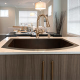 33" Apodaca Hammered Copper Single-Bowl Drop-In Kitchen Sink